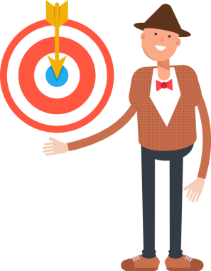 Şapkalı ve papyonlu adam karakter çizimi yapıyor.