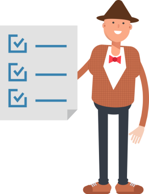 Şapkalı ve papyonlu adam karakter çizimi yapıyor.