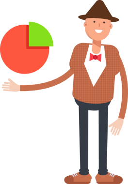 Şapkalı ve papyonlu adam karakter çizimi yapıyor.