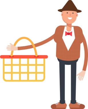 Şapkalı ve papyonlu adam karakter çizimi yapıyor.