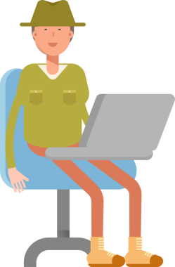 Şapka çizimi takan erkek karakter