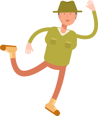 Şapka çizimi takan erkek karakter