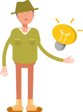 Şapka çizimi takan erkek karakter