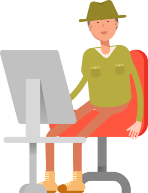 Şapka çizimi takan erkek karakter