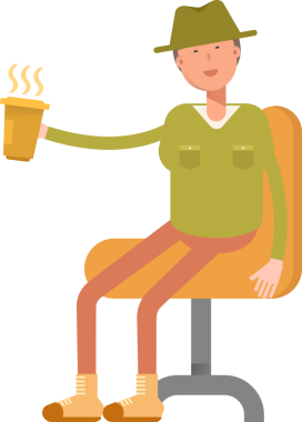 Şapka çizimi takan erkek karakter