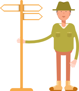 Şapka çizimi takan erkek karakter