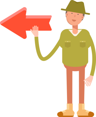 Şapka çizimi takan erkek karakter