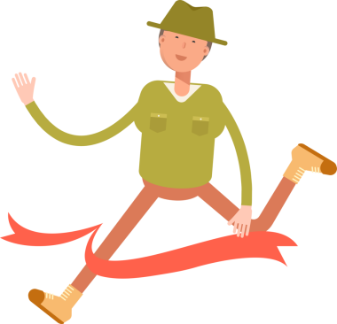 Şapka çizimi takan erkek karakter