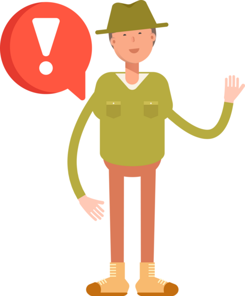 Şapka çizimi takan erkek karakter