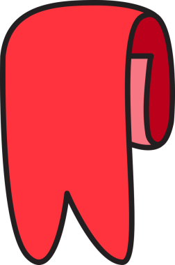 Kırmızı Kurdele Sancak İllüstrasyonu