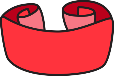 Kırmızı Kurdele Sancak İllüstrasyonu