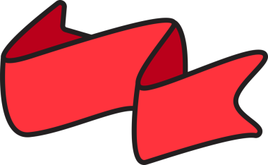 Kırmızı Kurdele Sancak İllüstrasyonu