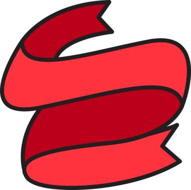 Kırmızı Kurdele Sancak İllüstrasyonu