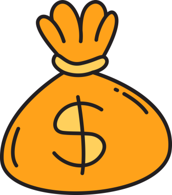 Para Çuvalı Doodle Simgesi