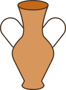 Seramik Vazo ve Atıcı Simgesi İllüstrasyonu