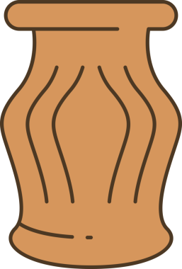 Seramik Vazo ve Atıcı Simgesi İllüstrasyonu