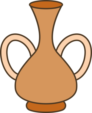 Seramik Vazo ve Atıcı Simgesi İllüstrasyonu