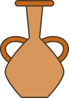 Seramik Vazo ve Atıcı Simgesi İllüstrasyonu