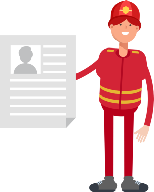 İtfaiyeci Karakteri Tutucu İş Başvurusu Belgesi