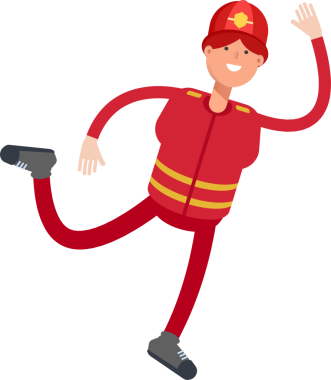 İtfaiyeci Karakterinin Şovu Atlama ve Uçma