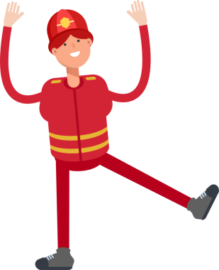 İtfaiyeci Karakteri İllüstrasyonu Rahatlatıcı İllüzyon