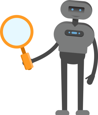 İnsansı Robot Karakteri Büyüteci