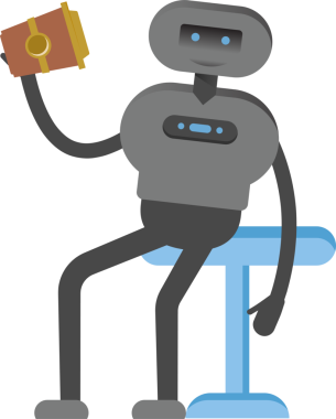 İnsansı Robot Karakteri Kahve İçiyor