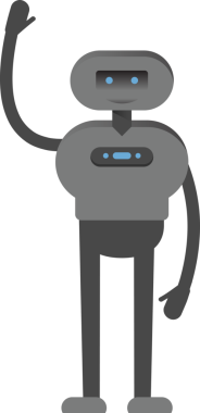 İnsansı Robot Karakteri Tek Elini Kaldırıyor