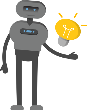 İnsansı Robot Karakteri ve Ampul