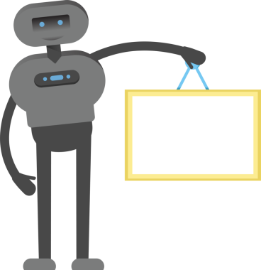 İnsansı Robot Karakteri Boş İmza Tutuyor