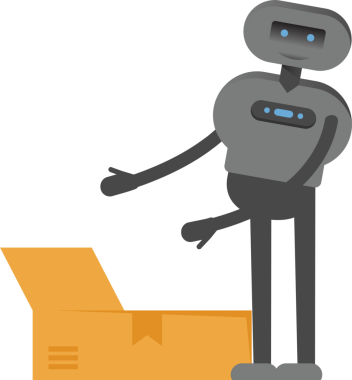 İnsanımsı Robot Karakteri Açma Kutusu