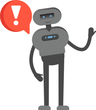 İnsansı Robot Karakteri ve Hata İşareti