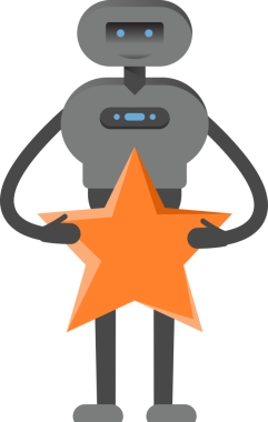 İnsansı Robot Karakteri Tutucu Yıldız