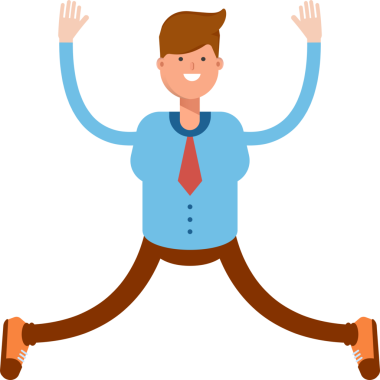 İş Adamı Karakteri Rahatlama ve Zıplama