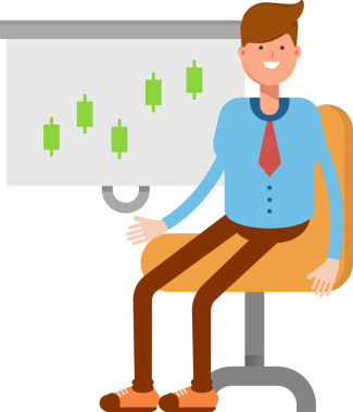 İş Adamı Karakteri Sunar Mum Şeması