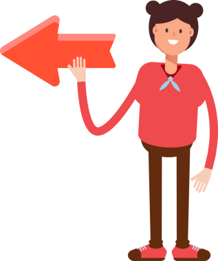 Şirin Kız Karakteri ve Ok İşareti