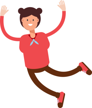 Şirin Kız Karakteri Rahatlıyor ve zıplıyor