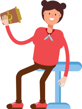 Tatlı Kız Karakteri Kahve İçiyor