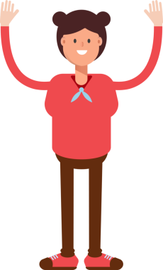 Sevimli Kız Karakteri Ellerinizi Kaldırın