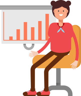 Sevimli Kız Karakteri Sunar Bar Çizelgesi