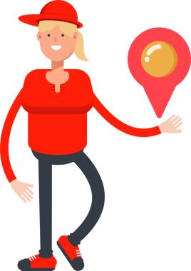 Kız Karakteri Harita Tutma İğnesi