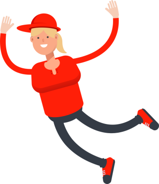 Kız Karakteri Rahatlıyor ve Zıplıyor