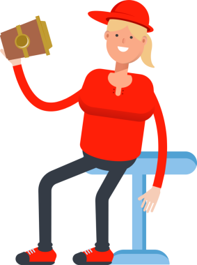 Kız Karakteri Kahve İçiyor