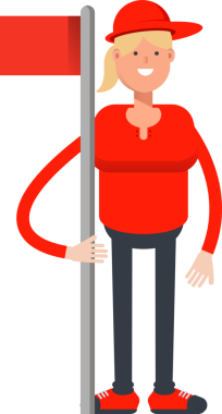 Kız Karakter Tutucu Bayrak Direği