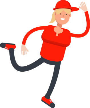 Kız Karakteri Zıplayıp Uçuyor