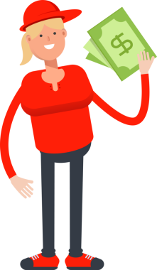 Kız Karakteri Dolarlık Banknotlar Tutuyor