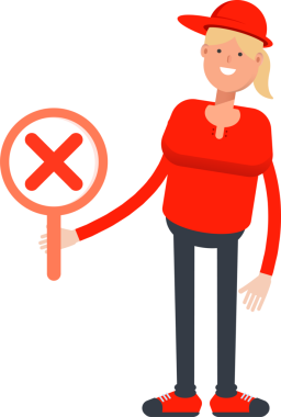 Kız Karakteri Yanlış İşareti Gösteriyor