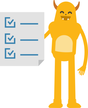 Sevimli Canavar Karakteri ve Kontrol Listesi Belgesi