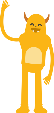 Sevimli Canavar Karakteri Tek Elini Kaldırıyor