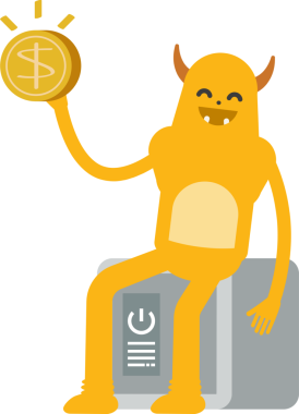 Sevimli Canavar Karakteri Clipart